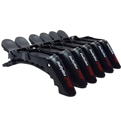BaByliss PRO professzionális hajcsipeszek, krokodilcsipeszek, fekete, 6db