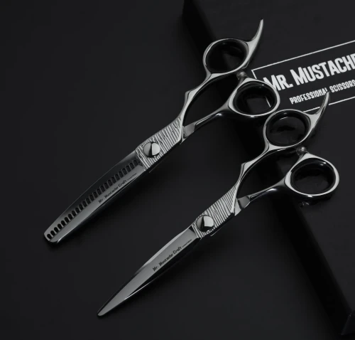 Mr Mustache Silver Craft professzionális fodrászolló + ritkító olló szett 6,0"