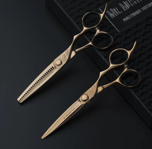 Mr Mustache Rose Craft professzionális fodrászolló + ritkító olló szett 5,5"