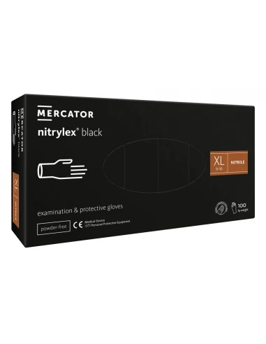 Mercator Nitrylex Black púdermentes nitril kesztyű XL méret
